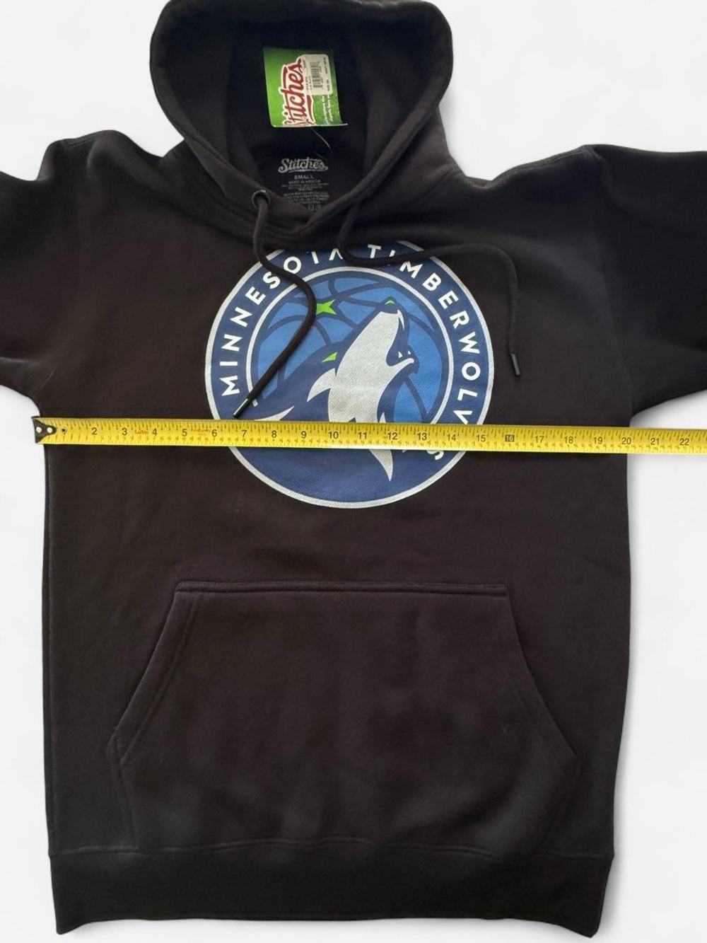 NWT Minnesota Timberwolves Stitches Hoodie Mens Small Black Pullover NBA - Picture 7 of 8